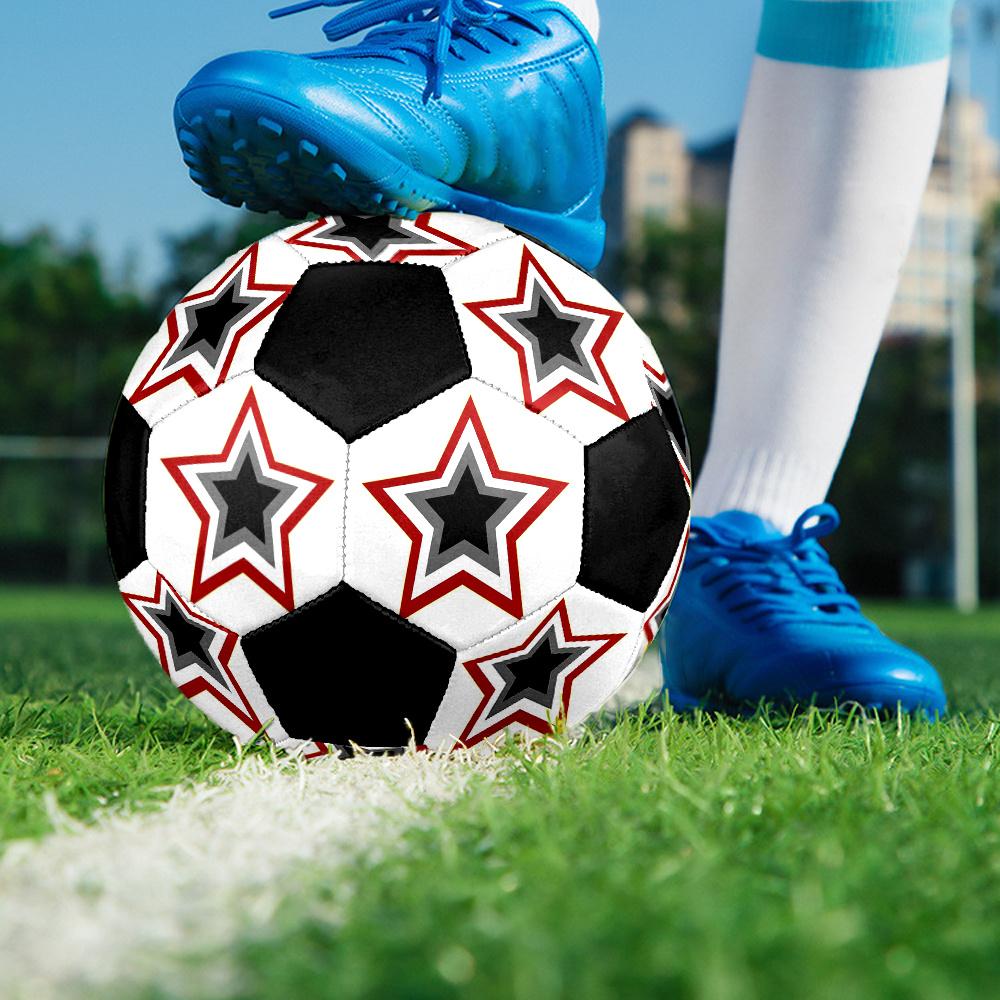 1pc Star Icon Soccer Ball Size 5 Football Machine Sewn Indoor/Outdoor Universal Football Q87