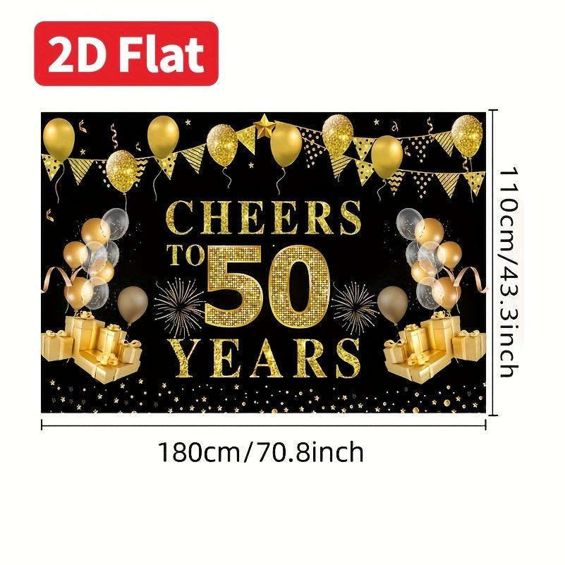 1 banner for a 50th birthday party - Happy 50th Birthday background decoration polyester banner home decoration