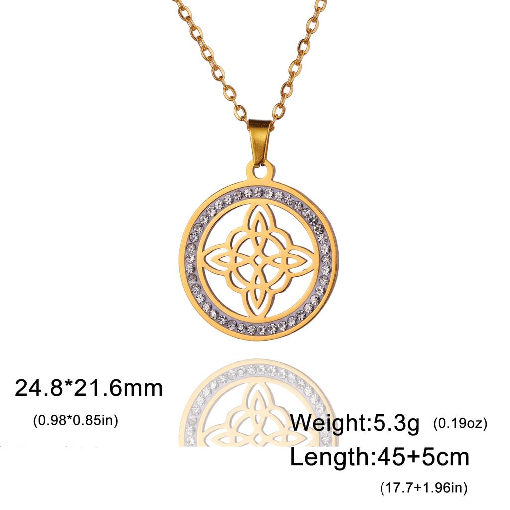 Skyrim Колдовство Ведьма Узел Ожерелье Из Нержавеющей Стали Прозрачный Циркон Круглый Подвеска Ожерелья Амулет Викка Ювелирные Изделия Подарок На День Рождения