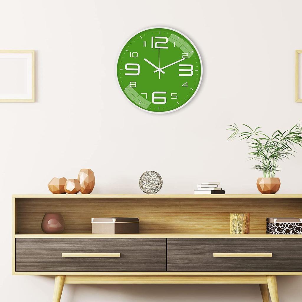 Настенные часы 12" Бесшумные Кварцевые Декоративные Новейшие Настенные часы Бесшумные Классические часы Работающие от батарейки Круглые Легко читаемые Для комнаты/дома