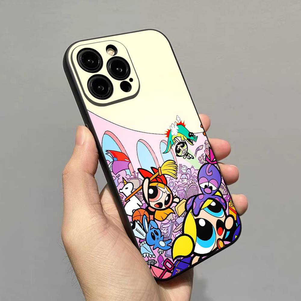 Мягкий чехол-накладка P-Powerpuff-GirlS для IPhone 17 16 Pro Max 15 12 11 16e 13 Mini 14 15 Plus