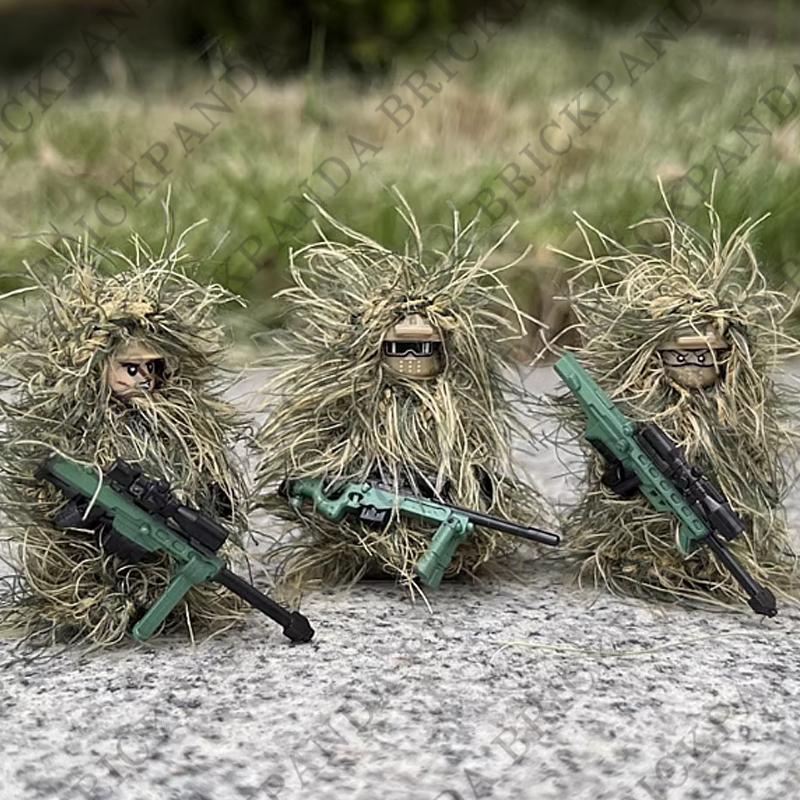 Military All-Terrain Sniper Camouflage Clothing Building Blocks Soldier Figures Weapon AWM Gun Parts MOC Game Bricks Kids Toys