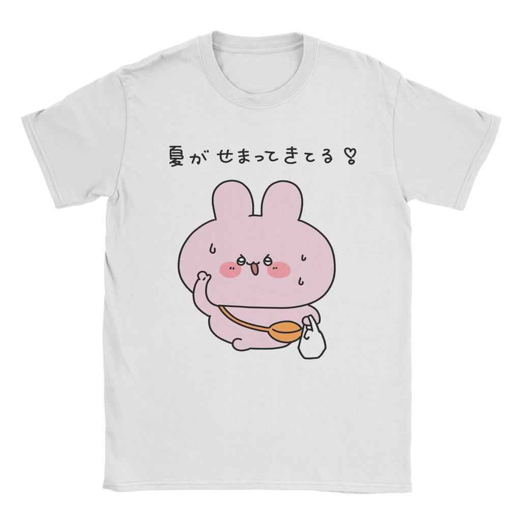 Unisex T Shirt Asamimichaan Cute Asamimi Pink Chilling With Blue T Shirts Popular Summer Tee Shirt Cotton Tops Plus Size 6xl