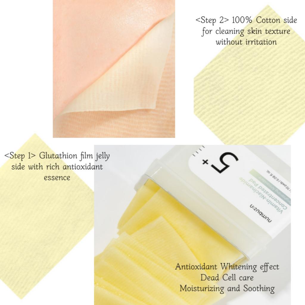 NUMBUZIN №5 Концентрированные подушечки с витаминами и ниацинамидом, 180 мл/70 подушечек