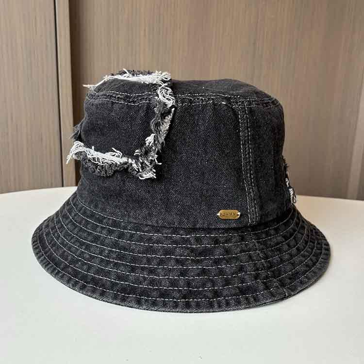 Retro old washed worn denim fisherman hat children spring and summer women's leisure versatile tide basin hat