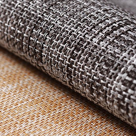 PVC Woven Table Mats Ellipse Solid Color Non-slip Waterproof Wear-resistant Heat-resistant Bowl Pads Drink Cup