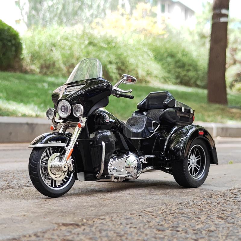 1:9 Harley Davidson TRI GLIDE ULTRA Роскошный Трехколесный Мотоцикл Металлический Литой Модель Мотоцикла Звук и Свет Праздничные Подарки для Парня