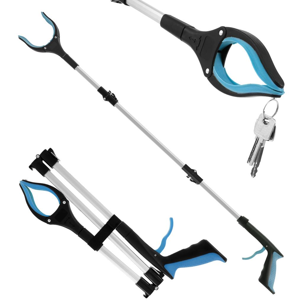 Складной захват-удлинитель для ручных инструментов, палка для сбора мусора, портативный складной инструмент для сбора мусора с нескользящими губками.