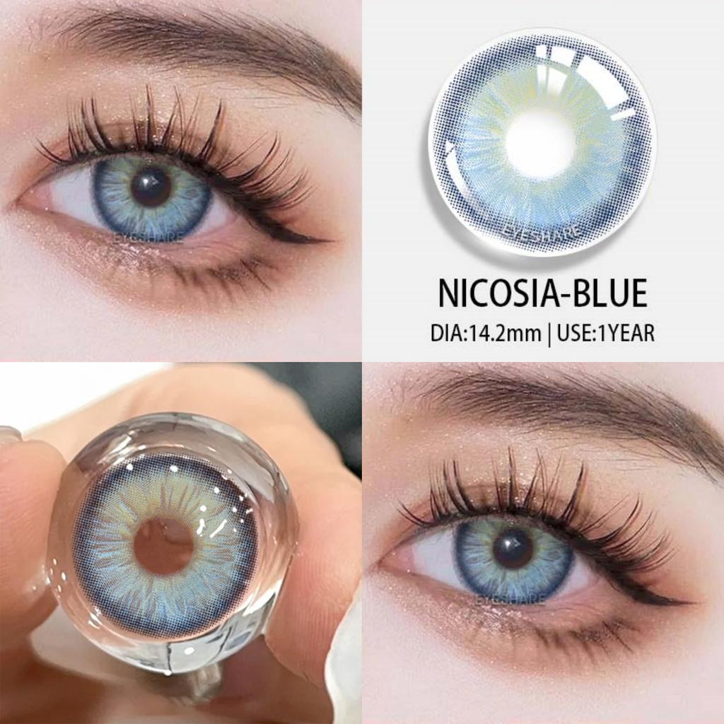 Eyeshare Цветные контактные линзы 1 пара цветных контактных линз модные темно-зеленые линзы для очков серые натуральные контактные линзы годовые линзы