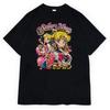 2026 Модная Хлопковая Sailor Moon Lost Americana Цукино Усаги Y2K Футболка Унисекс Высокое Качество Повседневная Хлопковая Мягкая Футболка для Родителей и Детей