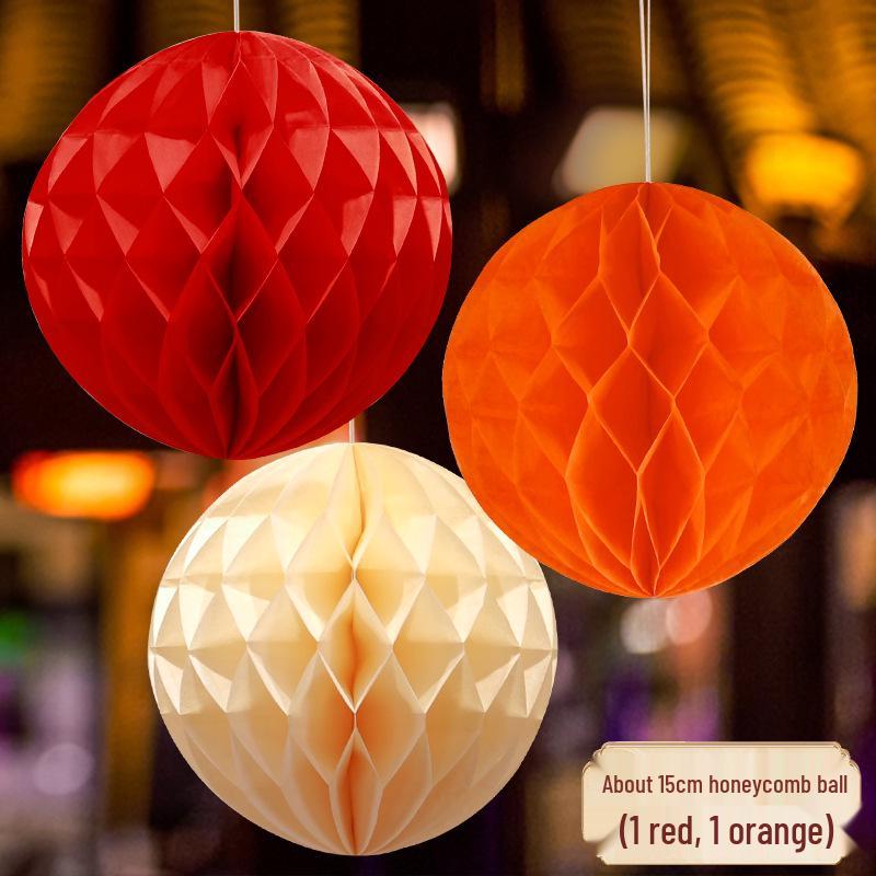 First Birthday Honeycomb Ball Lantern Decoration - Baby Party Photo Props & Backdrop