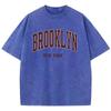 Brooklyn Nyu-York Xatli Bosmali Erkaklar Futbolkasi Kiyim Grafik Qulaylik Paxtali Yumaloq Bo'yinli Futbolka Qulaylikka Moslashuv