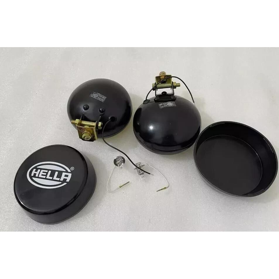 Пара желтых противотуманных фар Hella с крышкой и лампочкой H3 (галогенная) Универсальные