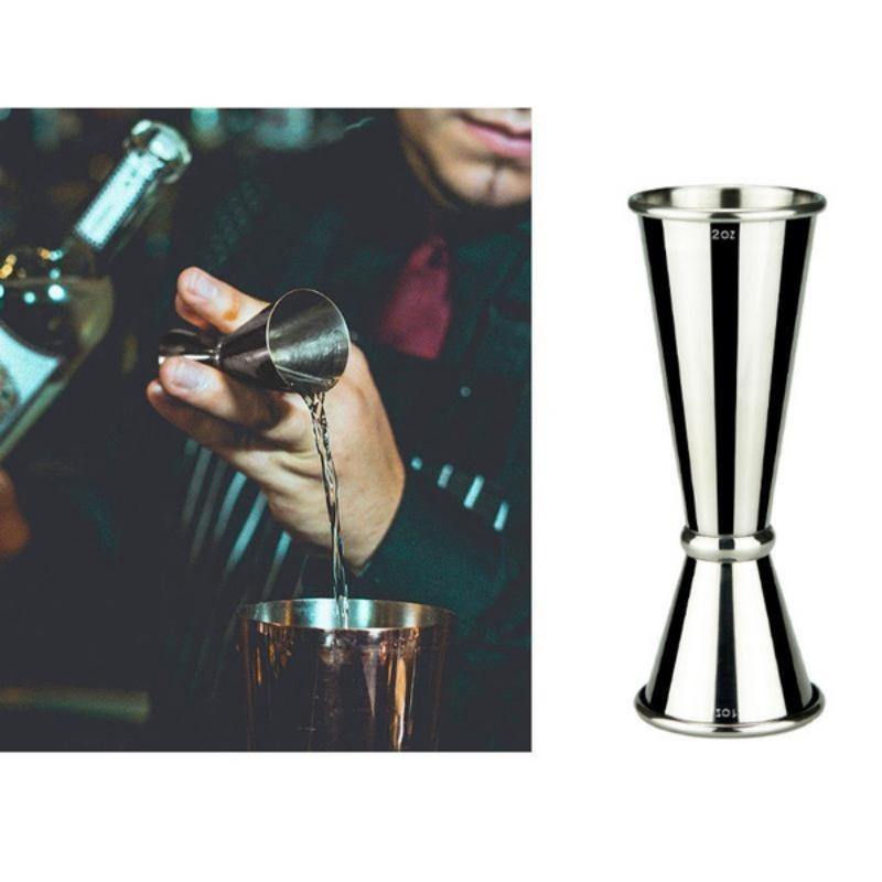 1PC Double Cocktail Jigger Japanese Design Stainless Steel Cocktail Bar Jigger 1oz/2oz Measuring Cup for Home Party Club Bar Accessories