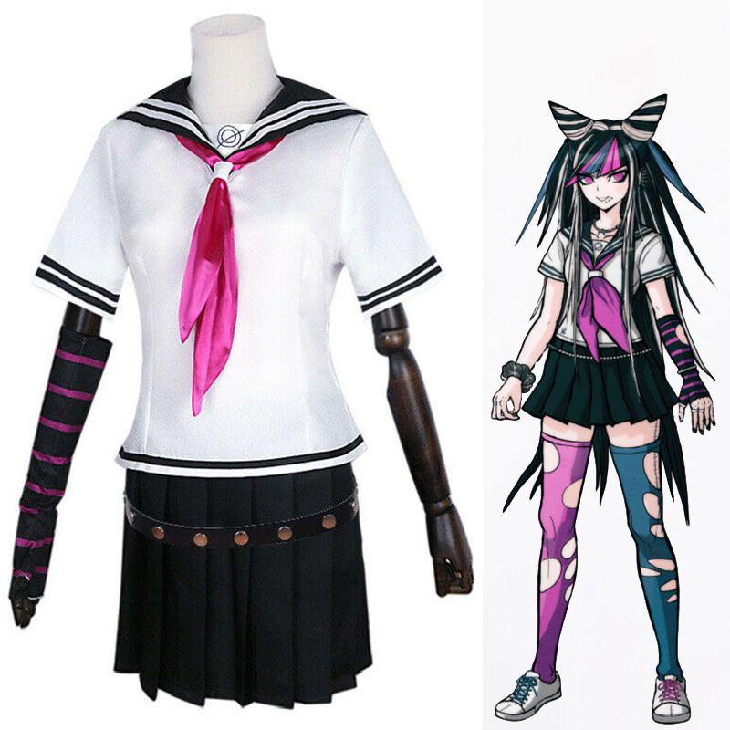 Яркий костюм Данганронпы Ибуки Миоды, включающий стильное платье и набор аксессуаров