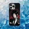 Черный аниме чехол B-Butler для iPhone 16,15,14,13,12,11,Mini,Pro,SE,MAX Белый матовый противоударный чехол