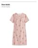 Tencel Linen A-line Dress with Butterfly Embroidery - French Style Slimming Fit for Women