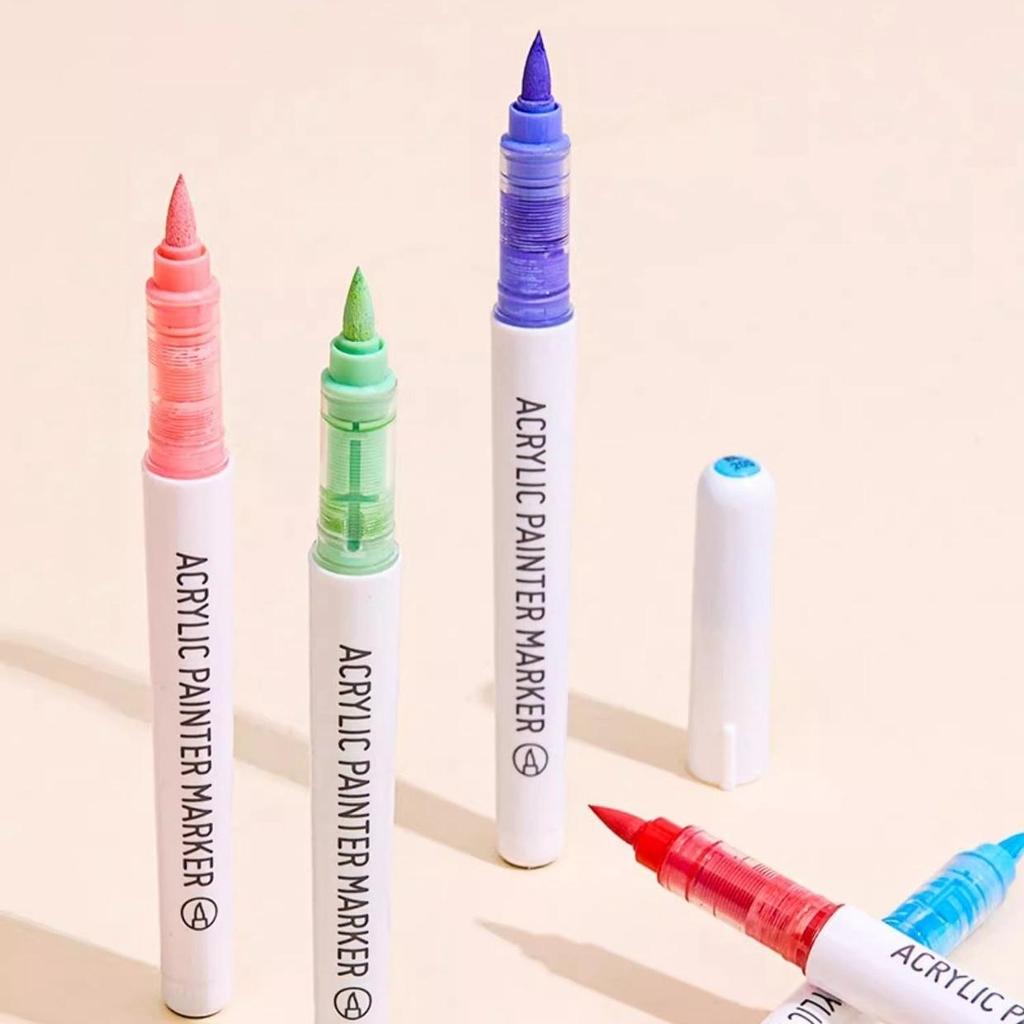Набор из 9 акриловых маркеров для рисования, многоцветная мягкая кисть для рисования, поделок своими руками, школьных художественных принадлежностей