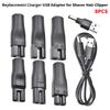 8 шт. Шнур питания 5 В, Универсальный USB-адаптер для электробритвы и машинки для стрижки волос, Запасное зарядное устройство
