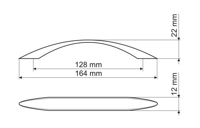 US26 handle, satin nickel, 128mm