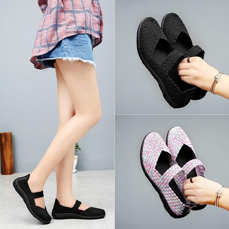 Модные новые женские туфли большого размера ручной работы, повседневные дышащие туфли с ажурной подошвой, сверхлегкие сетчатые туфли на плоской подошве