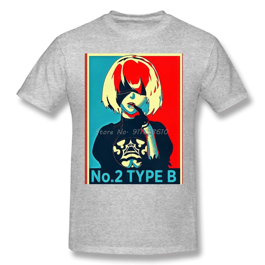 Мужская футболка Nier Automata 2B из смесового хлопка, футболка NieR Automata, смешная аниме-футболка для мужчин, уличная одежда Харадзюку