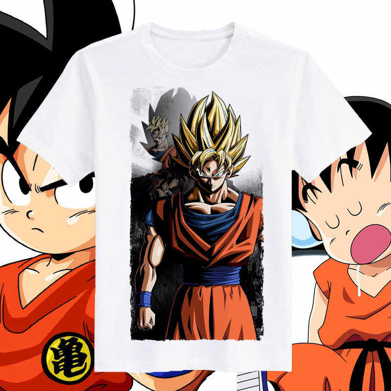 2026 Summer Dragon Ball Kid Goku Shenron Unisexs TShirt Riding Dragon 100 Cotton Oversized Breathable Casual Short Sleeve Tee