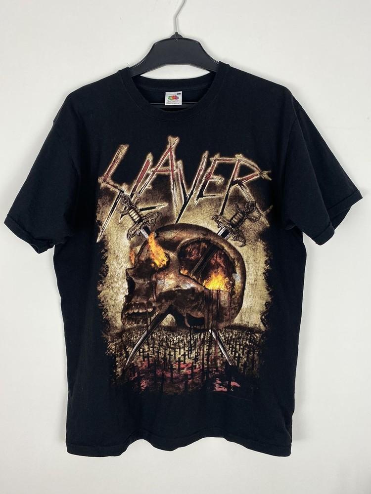 Slayer World Domination 2013 Skull Black Unisex Tshirt Reprint S-5XL KH13321