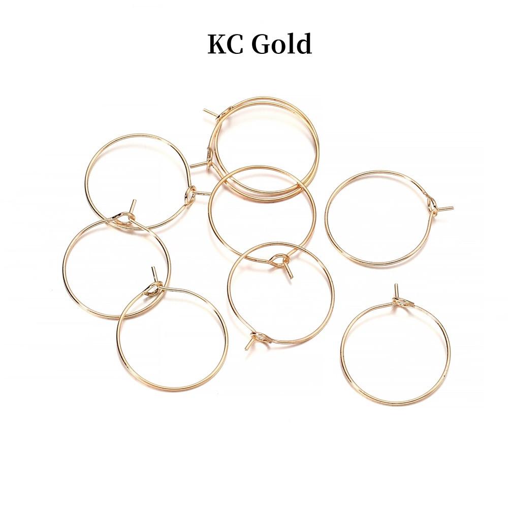 20-50pcs/lot 20 25 30 35 Mm Silver/Gold Hoops Earrings Big Circle Ear Wire Hoops Earrings Wires For DIY Jewelry Making Supplies