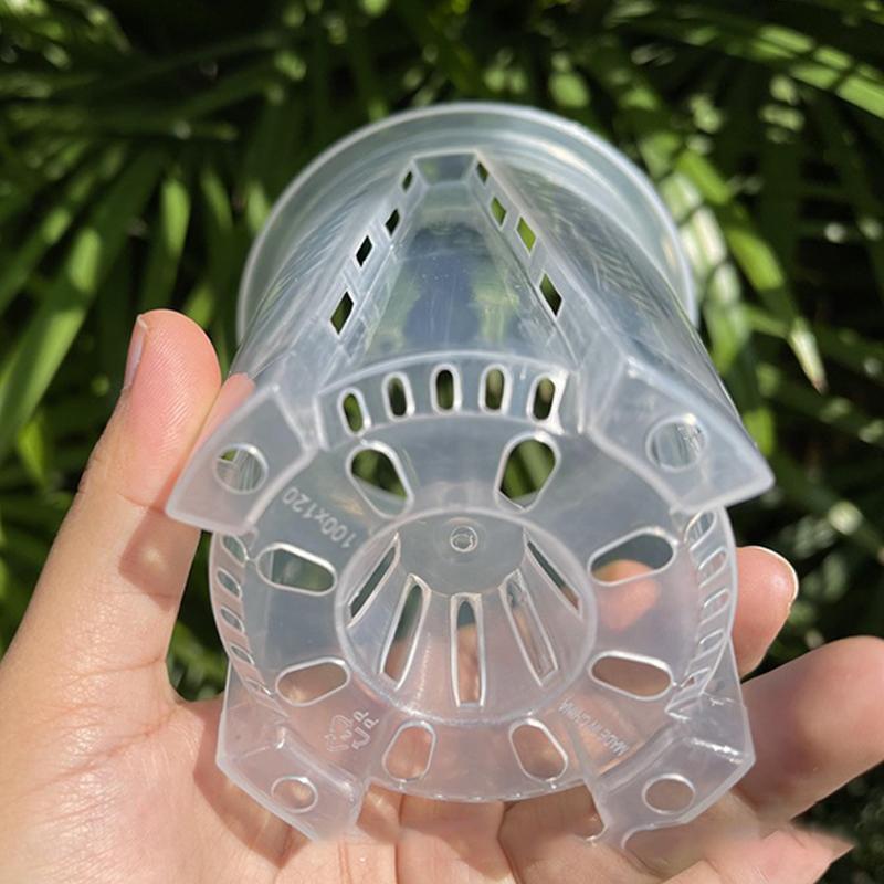 Transparent Flower Pot Potted Phalaenopsis Orchid Green Plant Plastic Seedling Pot Orchid Pot Gardening Supplies with Bottom