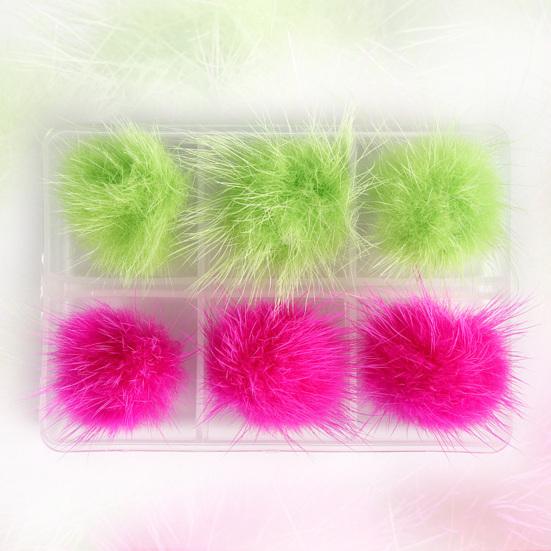 6 шт./кор. магнитный съемный шарик для ногтей, украшение для маникюра, мини-плюшевый шарик для дизайна ногтей