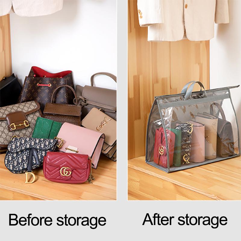1/5pcs-Handbag Dust Bags Clear Purse Storage Organizer For Closet, Zipper Hanging Storage Bag For Handbags