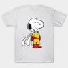 Мужская черная футболка с принтом Snoopy в образе Сайтамы, печать на трансферной бумаге без вырезания, хлопковая футболка
