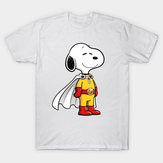 Мужская черная футболка с принтом Snoopy в образе Сайтамы, печать на трансферной бумаге без вырезания, хлопковая футболка