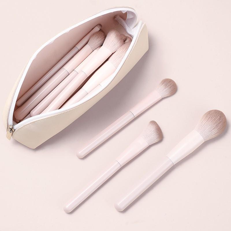 Tao Yao Portable Makeup Brush Set: Eyeshadow, Blush, Contour, Blending, Nose Shadow, Foundation Brushes with Storage Bag