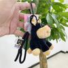 with Hat Bee Puppy Bag Pendant Cartoon Bee Dog Keyring 3D Bee Dog Doll Keychain  Car Accessories