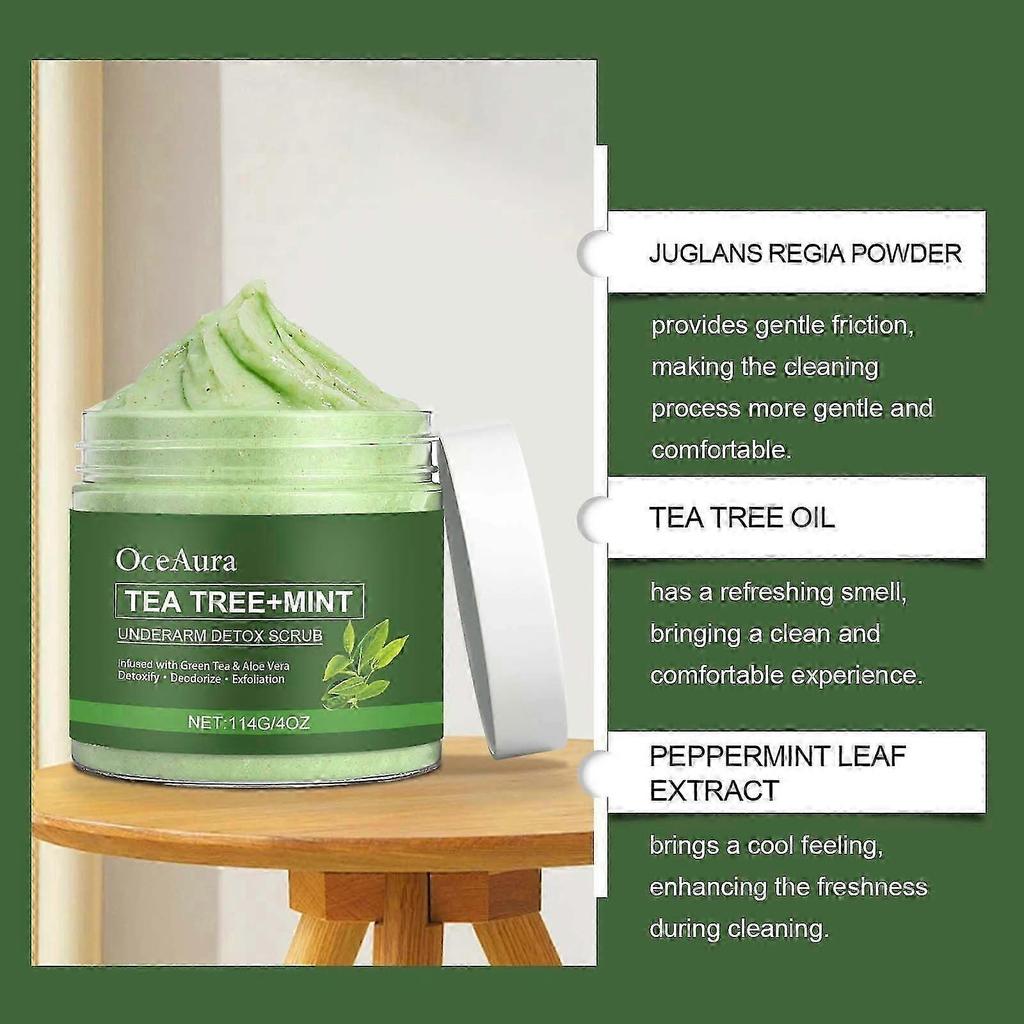 Gentle Mint & Green Tea Body Scrub with Aloe Vera Refreshing, Moisturizing Exfoliant for All Skin Types, Easy to Use for Clean, Soft, and Revitalized