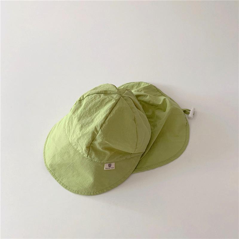 Summer Quick Drying Bucket Hat for Baby Outdoor Neck Protection Sun Hats Toddler Solid Color Big-brim Kids Fisherman Caps