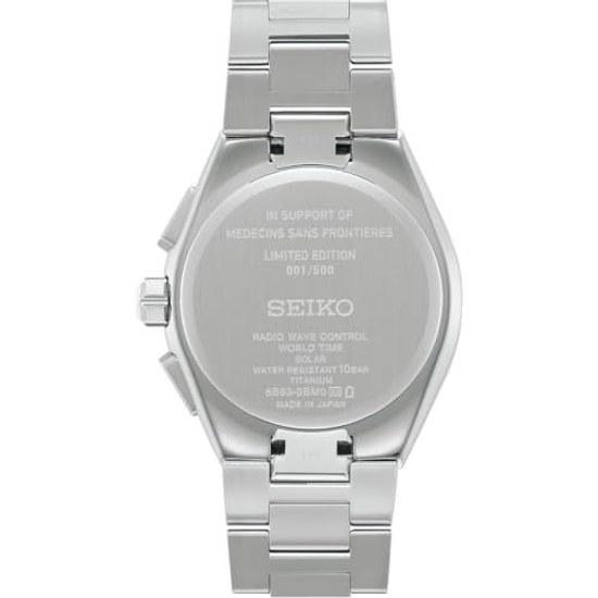Часы Seiko ASTRON SBXY093 Мужские наручные Сделано в Японии На солнечной батарее Радиоуправляемые Лимитированная модель в честь сотрудничества Врачи без границ 2025