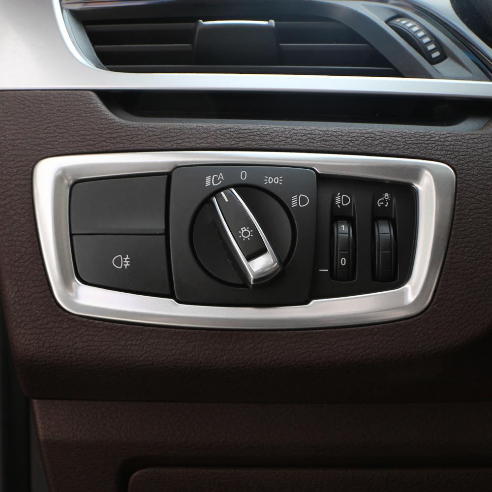 Car Headlight Switch Frame Cover for BMW X1 F48 2016 2017 2018 2019 2020 2021 2022 X2 F39 LHD Decoration Sticker Accessories
