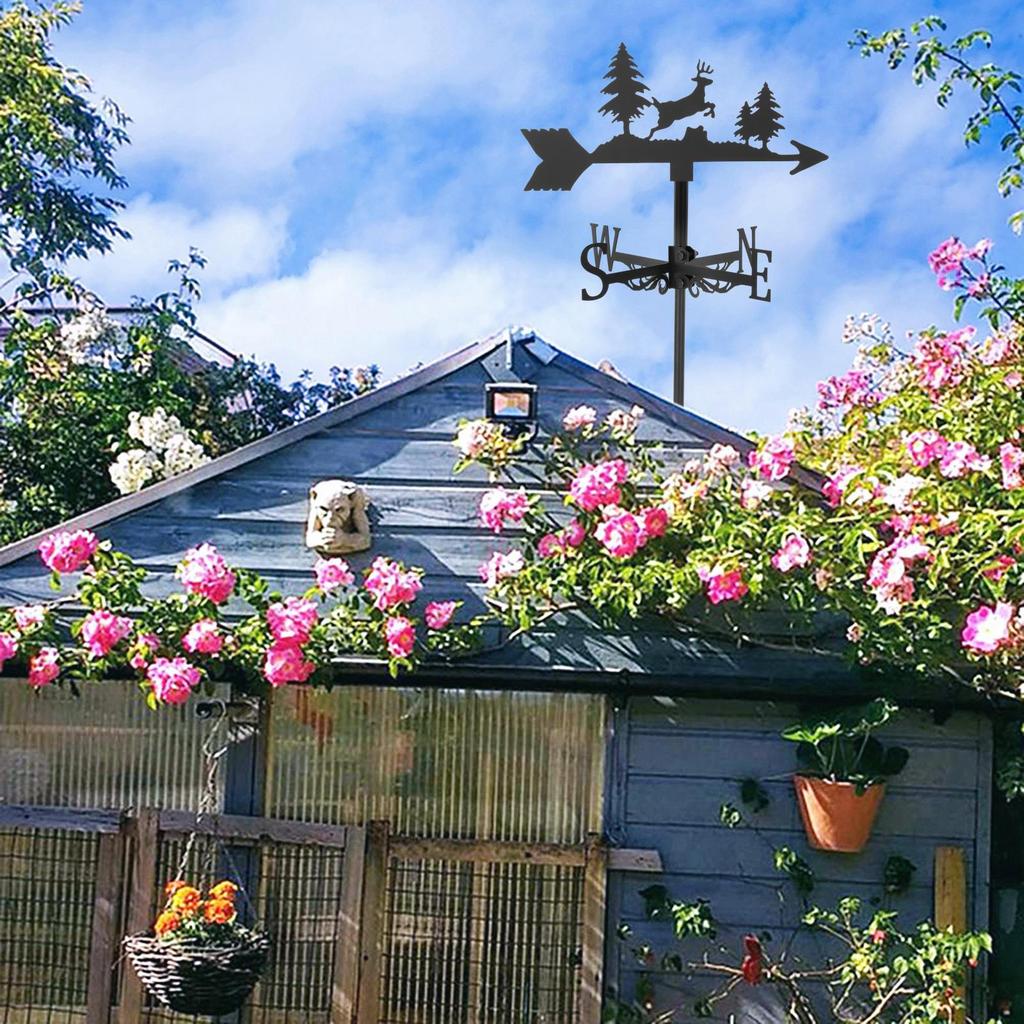 Креативный флюгер, садовая стойка, комплект индикатора направления ветра, уличный железный кронштейн для крыши