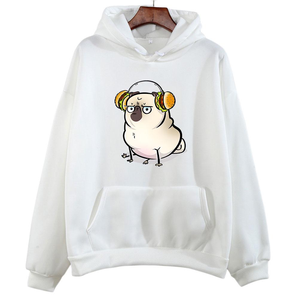 Pug Dog Anime Clothes Manga/Comic Hoody Harajuku Fashion Hoodie Female/Male Fleece Long-sleeved Winter Loose Pullovers Regular