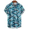 Men's Hawaiian Shirts 3D Print Fish Graphics Fashion Button Short Sleeve Lapel Streetwear Hawaiian Blouse Shirts for Men Summer