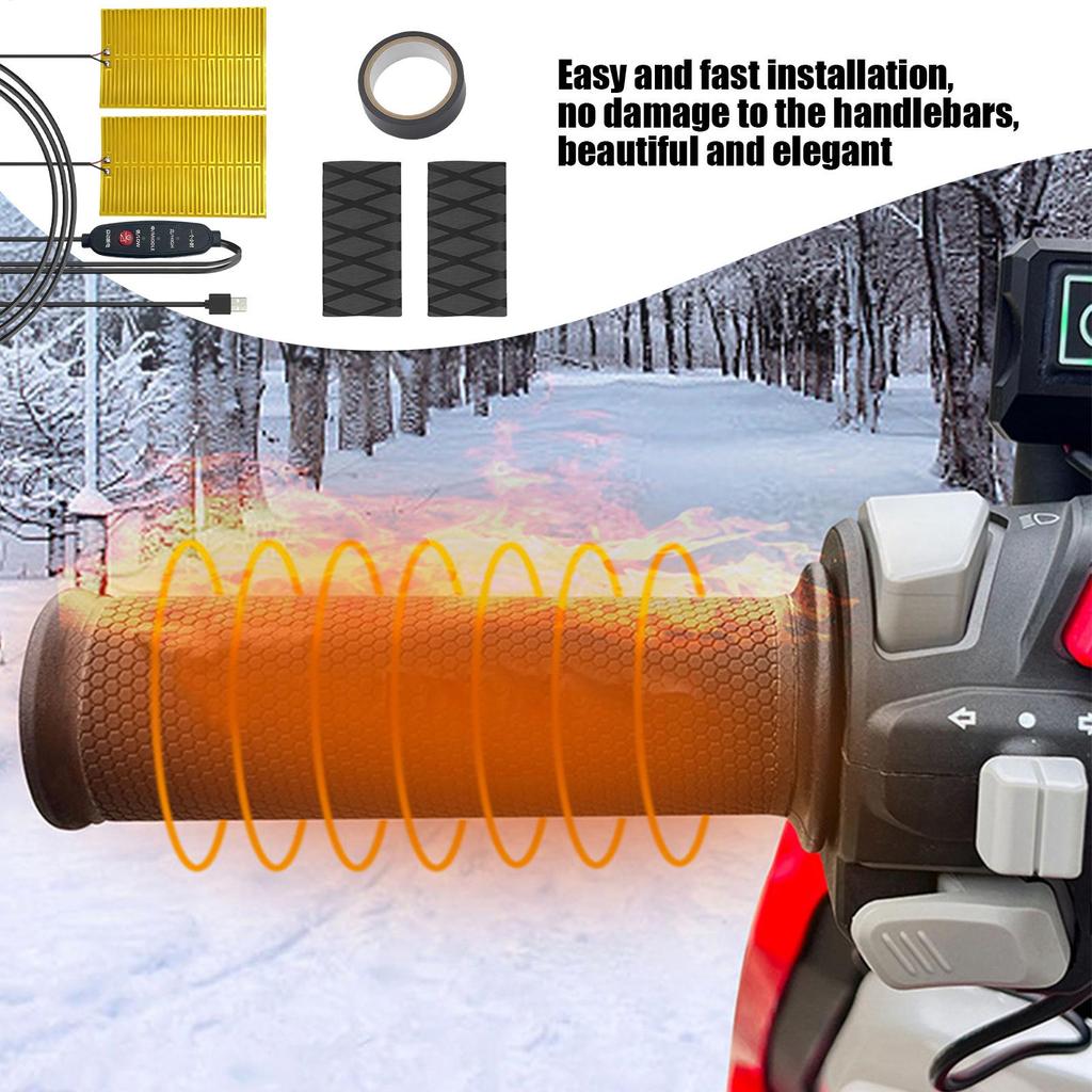 USB Электрический Подогреваемый Чехол на Ручки Осень Зима Грелка рукоятки руля мотоцикла Антивибрация Антискольжение Комплекты Быстрого Нагрева