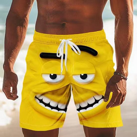 Men's Beach Shorts for Beach Vacation with Funny Prints, Sports Shorts, Casual Pants