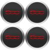 4Pcs 133mm Hubcap Suitable for 500 Wheels Centre Hub Caps Set 68078419AC 68078421AC Dust Cover 51884863 Red