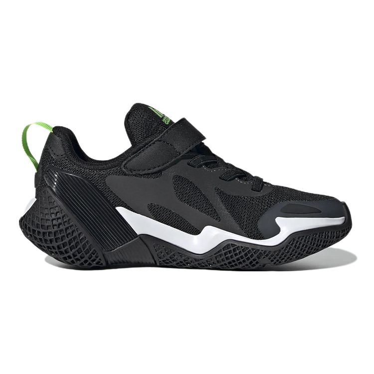Adidas 4uture Runner Sport J Black White Kids Sneakers Core-Black Footwear-White Bright-Green GZ1048