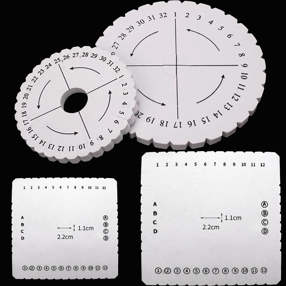 1/4x Round Square Beading Cord Disc Disk Braiding Plate Bracelet Loom Weaving Board DIY Braided Rope Handmade Craft Jewelry Tool