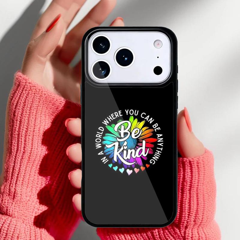 Мягкий чехол для телефона 'Будь добрым' для iPhone 17 16 15 14 13 Pro Max Задняя крышка для 12 11 Pro Coque