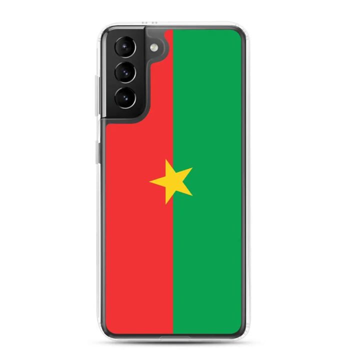 Coque Téléphone - Samsung - Galaxy S21 - Drapeau Burkina Faso - Souple - Multicolore